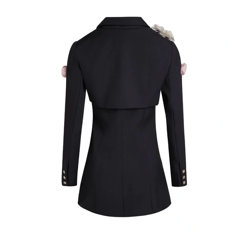 New Chic Black Floral Women's Blazer size S